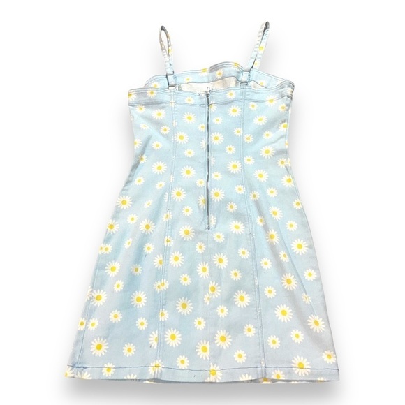 Peach Love California Daisy Denim Dress Sz S 90’s Overall Dress - Picture 2 of 7